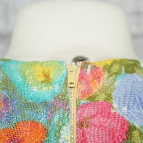 Vintage 60s Rainbow Floral Shift Dress - Picture 4 of 9
